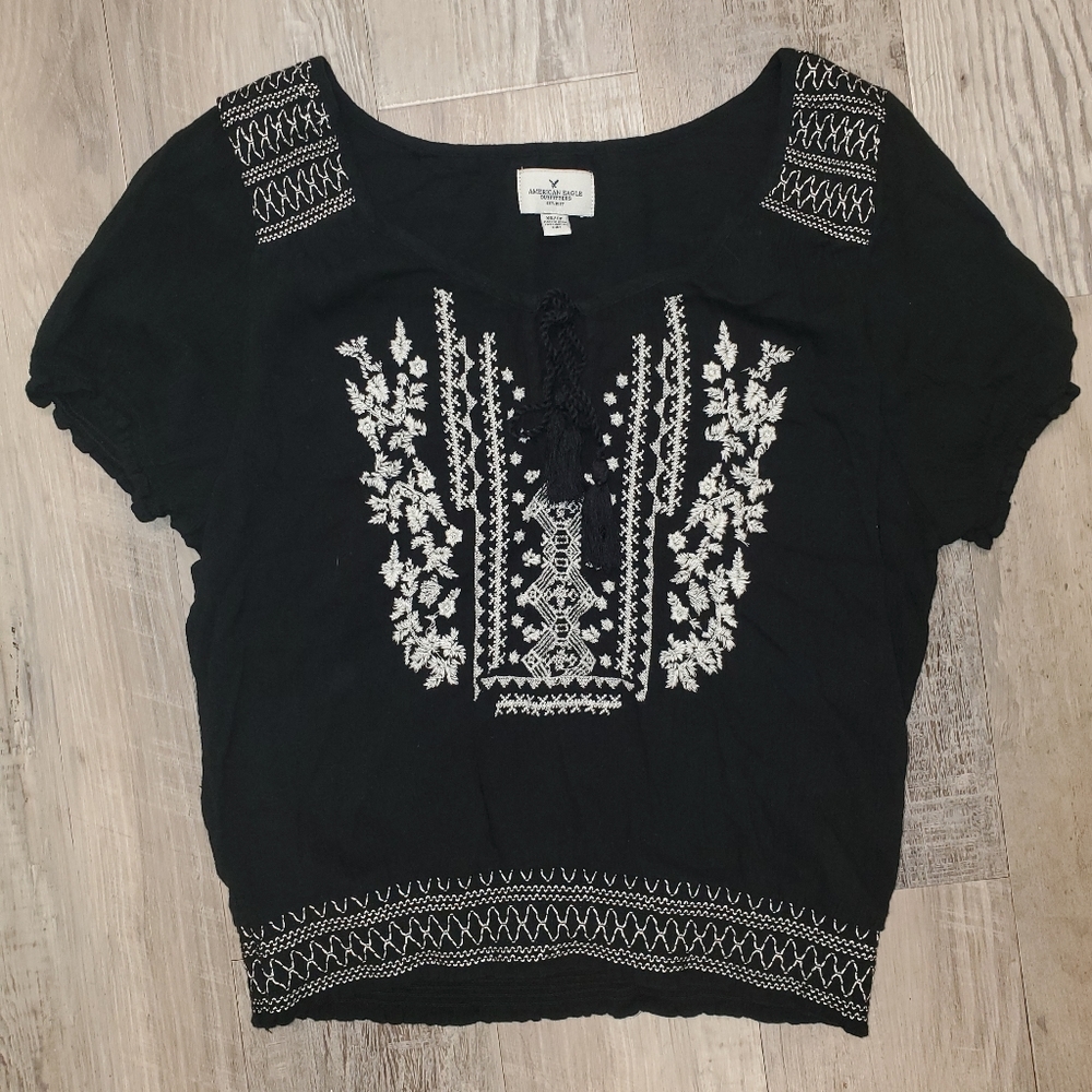 American Eagle Black Top, XS